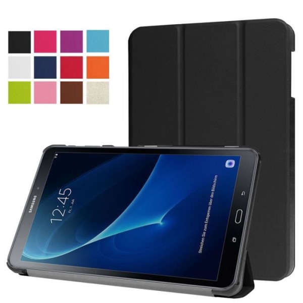 Fodralfodral för Samsung Galaxy Tab A 10,1" T580 Black PU Läder Tablettfodral med ställ Svart skyddande skal