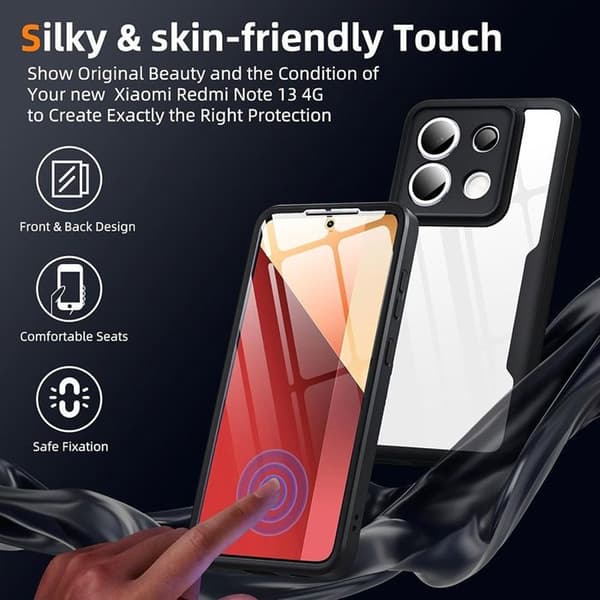 Coque - E.F.CONNECTION - för Xiaomi Redmi Note 13 Pro 5G - Heltäckande skydd - Stötsäker - Svart Svart