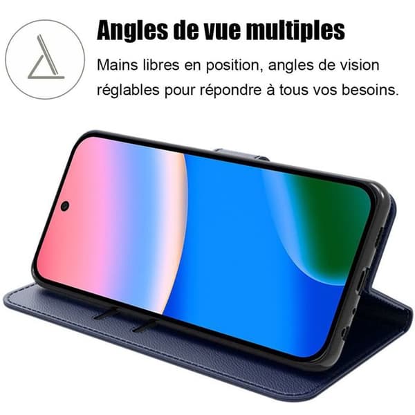 Skyddsskal - E.F.Connection - för Google Pixel 10 - Marinblå Lädereffekt - 2 Härdat Glas marinblå
