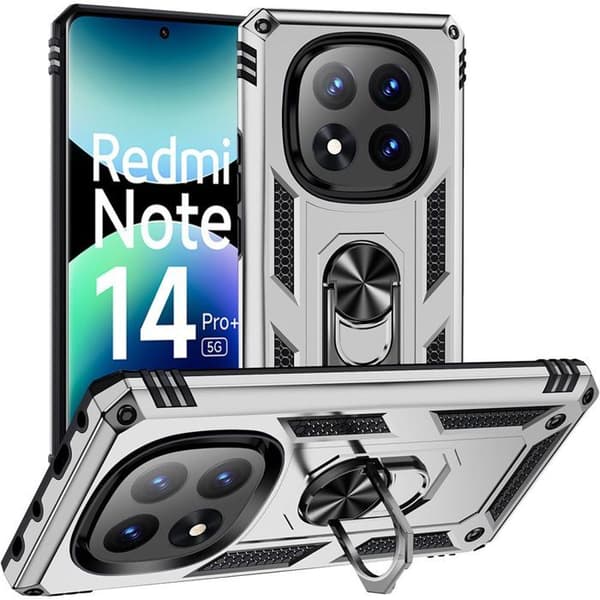 Skyddsskal för Xiaomi Redmi Note 14 Pro+ 5G - Stöttålig - Hård - Silver Silver