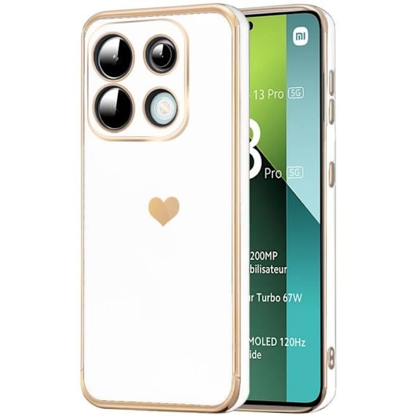 Skydd för Xiaomi Redmi Note 13 Pro 5G - Xiaomi - Vit - TPU-skydd - Mjuk - Guldpläterade kanter Vit