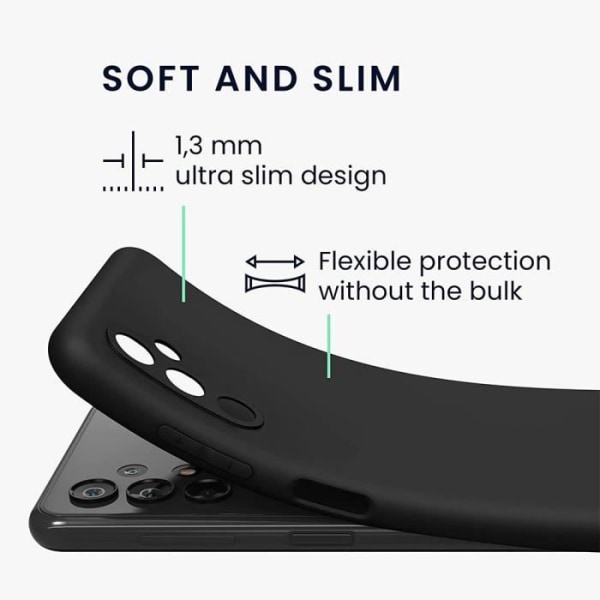 Etui til Samsung Galaxy A54 Liquid Silicone Shockproof Slim Protection - Sort Svart