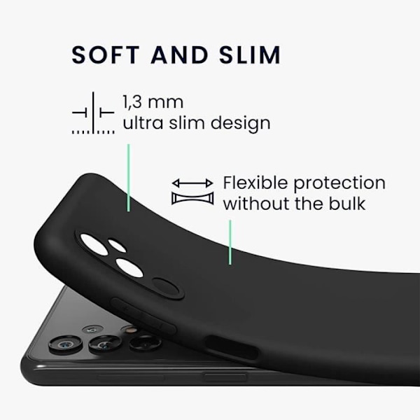 Skyddande skal för Samsung Galaxy A54 - E.F.CONNECTION - Stötsäkert silikon - Svart Svart