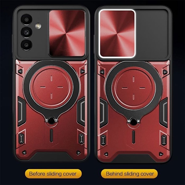 Fodral för Xiaomi Redmi Note 14 Pro Plus 5G, Kameraskydd - Röd + 2 Härdade Glas - E.F.Connection® Röd