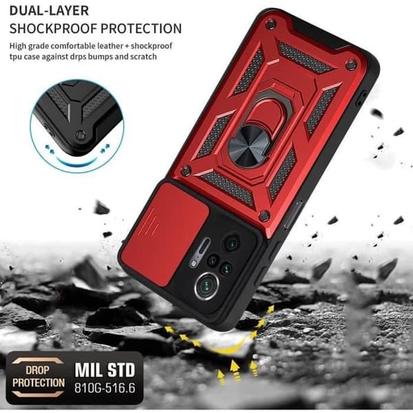 Coque - Xiaomi - Redmi Note 12 - Röd - Stötresistent - 2 Härdat Glas Röd