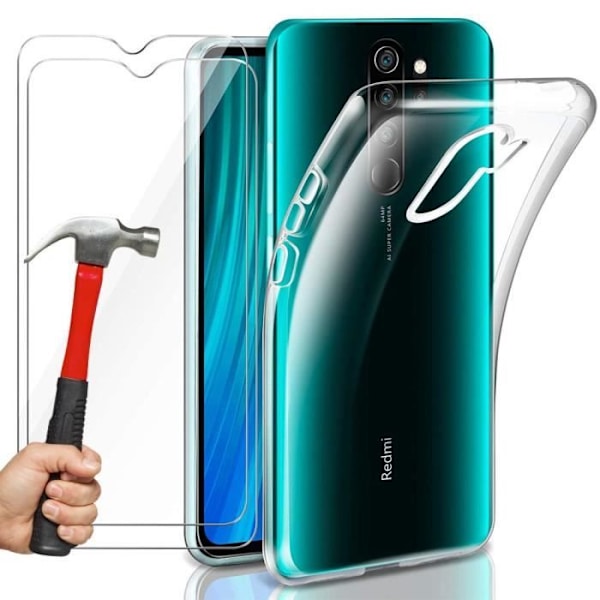 Skyddsfodral för Redmi Note 8 Pro (6,53") - E.F.CONNECTION - Mjuk - Transparent - Härdat glas Transparent