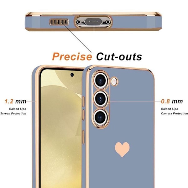 Coque til Xiaomi Redmi Note 14 Pro Plus 5G/Note 14 Pro+ 5G, TPU Blå Hjerte Mønster + 2 Hærdeglas Blå