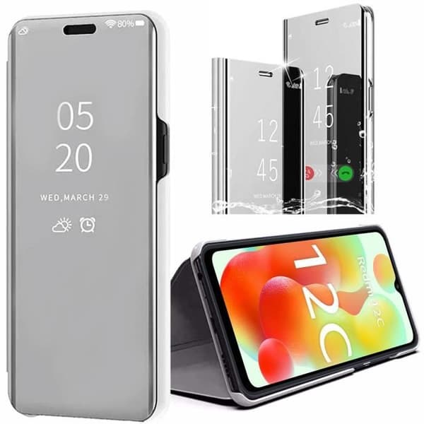 Skyddsfodral - E.F.CONNECTION - för Xiaomi Redmi 12C/11A - Silver - Elegant - Repåresistent - 360° Silver