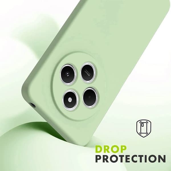 Coque för Xiaomi Redmi Note 14 Pro 5G - Grön Silikon + 2 Härdat Glas - E.F.Connection® Grön