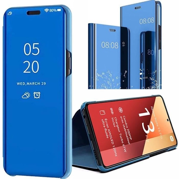 Skyddsskal - E.F.CONNECTION - Xiaomi Redmi Note 13 Pro - Blå - Stötabsorberande 360° - Spegeleffekt Blå