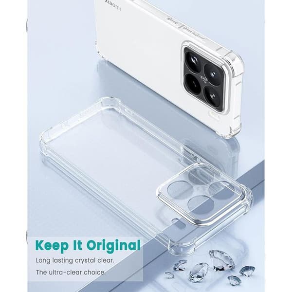 Skyddsfodral - E.F.CONNECTION - för Xiaomi 15 Pro - TPU Stötskydd - Transparent - 2 Härdat Glas Transparent