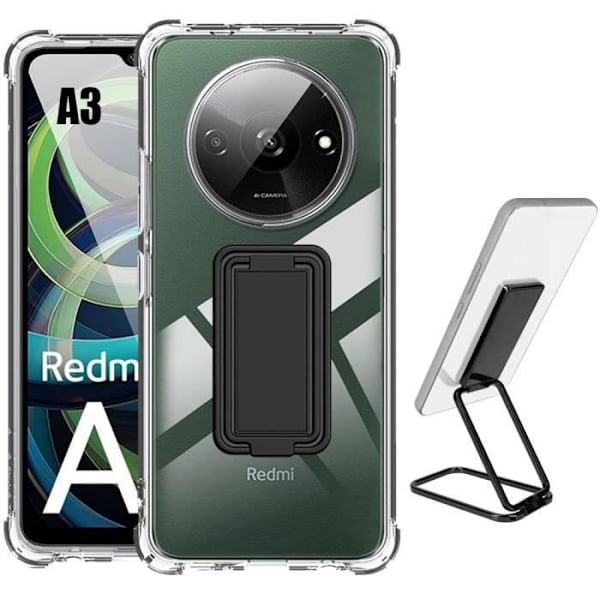 Coque - Xiaomi - Redmi A3 - Stöttålig - Ultra Transparent - 3-i-1 Magnetring Transparent