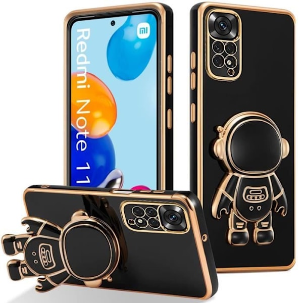 Coque Silikone - Xiaomi - Redmi Note 11/11S - Stødabsorberende - Ultra Slim - Astronaut Støtte Svart