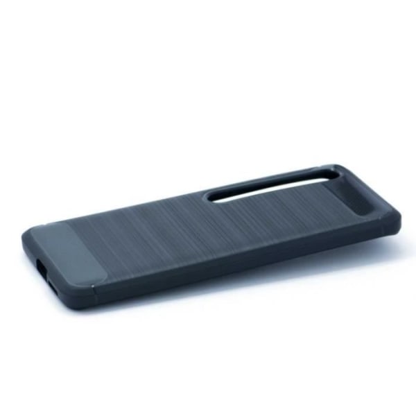 Sort blødt etui til Xiaomi Mi 10 med børstet carbon effekt Svart