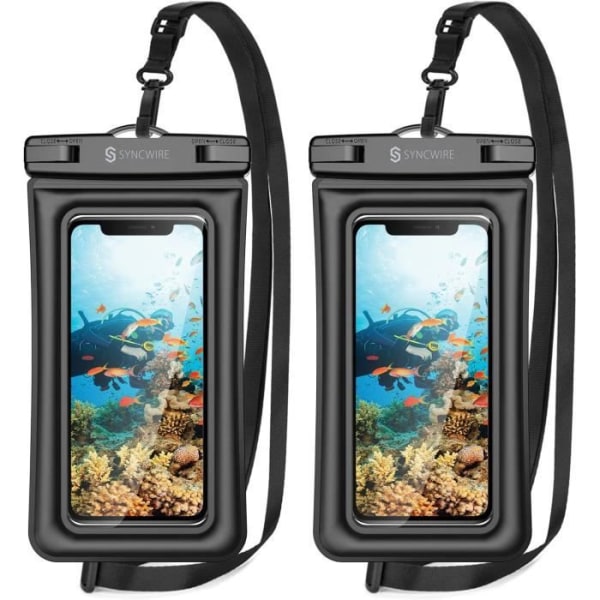 Vattentät smartphone-väska - Set med 2 - IPX8 Touch Sensitive Vattentätt mobiltelefonfodral Kompatibel med iPhone 12 P[316]