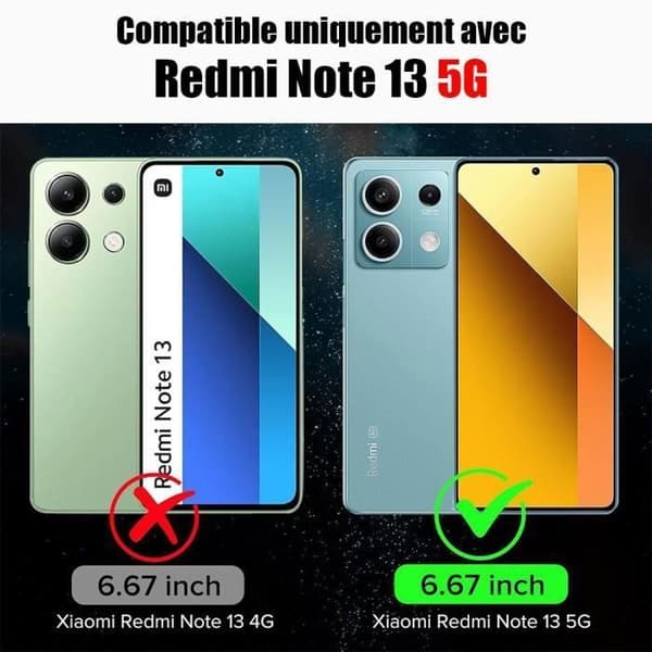Coque - E.F.CONNECTION - För Xiaomi Redmi Note 13 5G - Integralt skydd - TPU och hård PC - Röd Röd