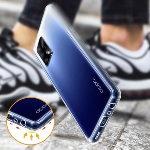 VCOMP® för Oppo A74 4G- Oppo F19 6,43": UltraSlim Gel Silikonfodral och perfekt passform - TRANSPARENT VIT