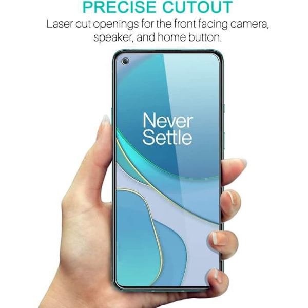 Glasskärmskydd för OnePlus 8T Okrossbart härdat glas set med [X2] härdat glas