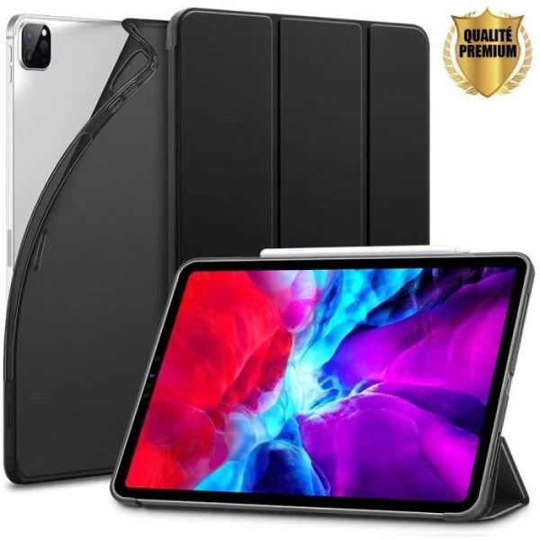 Coque Tablett - E.F.CONNECTION - för iPad Pro 12.9 - PU-läder - Svart - Multi-vinkelstöd Svart