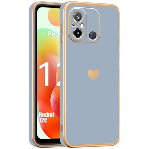 Coque - Xiaomi - Redmi 12C - Silikon TPU - Mönster Hjärta - Stötabsorberande Skydd Blå