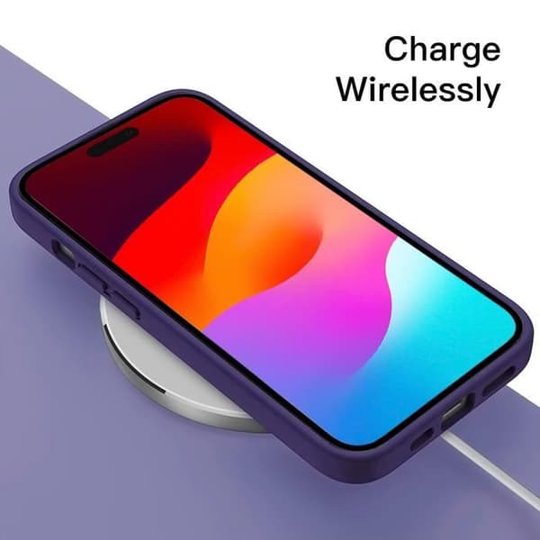 Silikonskal - Ultra Slim Skydd - iPhone 15 - Mörklila - Represistent - Halkfri Yta Mörklila