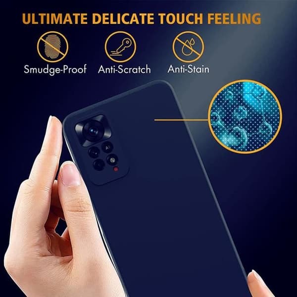 Coque - E.F.CONNECTION - för Xiaomi Mi 11 Pro - Silikon Marinblå - Stötskydd - 2 Härdat Glas marinblå