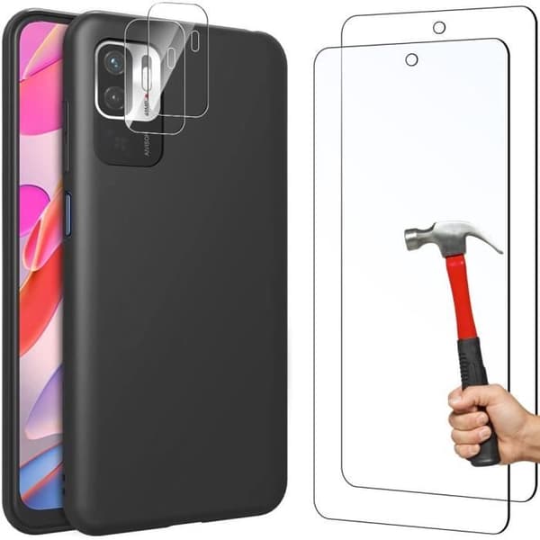 Skyddsskal - E.F.CONNECTION - Redmi Note 10 5G - Flexibelt - Svart - Transparent Svart, klar