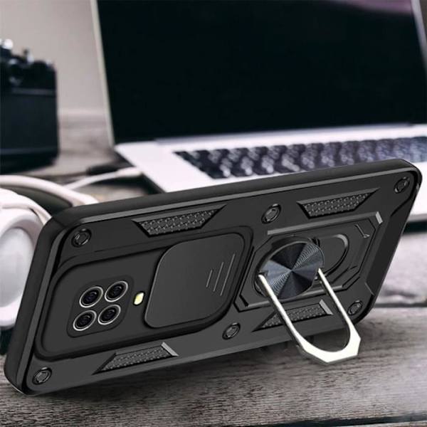 Skyddsskal - E.F.CONNECTION - Redmi Note 9 - Svart - Militärstil - Stötsäker Svart