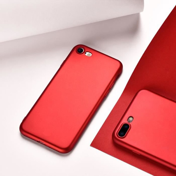 iPhone 7S-7 fodral (4,7') utan hål TPU Gel Ultra Slim Lätt Anti-chock - Matt Röd