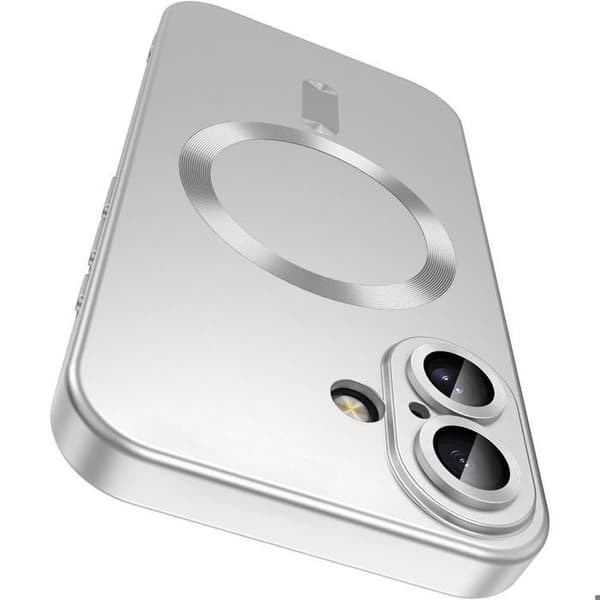 Telefonfodral - E.F.Connection - för iPhone 17 - Stötabsorberande Silikon Silver Magnetisk Cirkel Silver