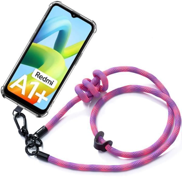 Lanyardfodral för Xiaomi Redmi A1+ - A1 Plus Skydd Förstärkta hörn Stötsäker med snodd Rosa