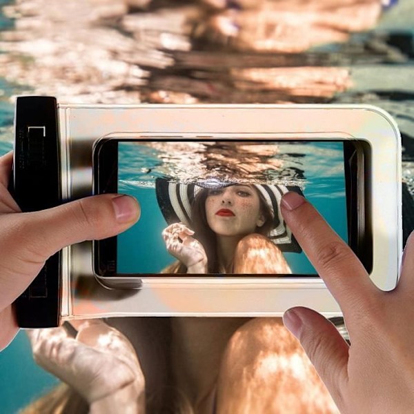 Pakke-2 vandtæt posecover til iPhone 11 Pro Max XS X XR 8 Plus 7 Plus 6s Plus smartphone Svart