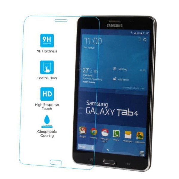 Skærmbeskyttelse - Kit Me Out - Samsung Galaxy Tab 4 T230 - Tempereret glas - Hårdhed 9H - Gennemsigtig Transparent