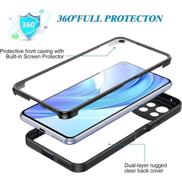 Etui til Xiaomi 11 Lite (6,55") 360 graders fuld beskyttelse stift solidt