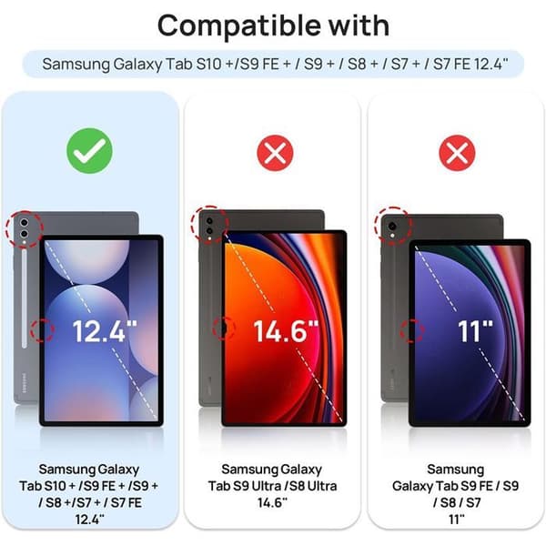 Skärmskydd - E.F.CONNECTION - för Samsung Galaxy Tab S10+/S9+ - Härdat Glas - Transparent