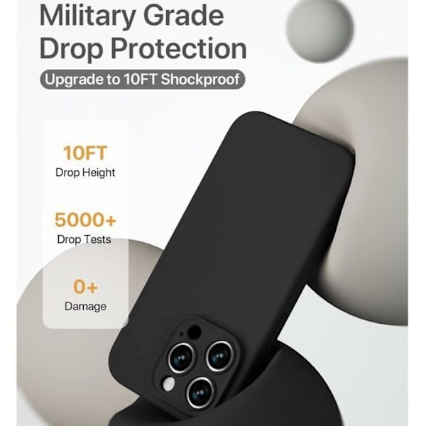 Skal till iPhone 16 Pro Max, Matt Silikonskydd Ultra Slim Soft - Svart