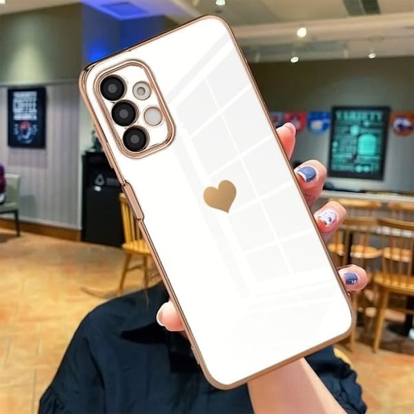 Vitt TPU-fodral för Xiaomi Redmi Note 11-11S Anti-Scratch Heart Pattern + 2 härdade glasögonskydd