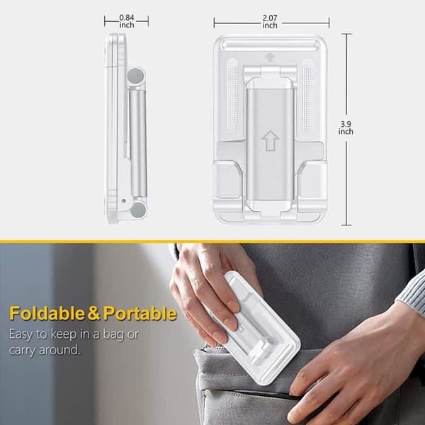Vikbart mobiltelefonställ Multi-purpose Tabletthållare - Vit Vit