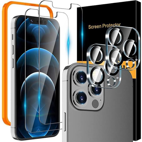 2 skärmhärdade glasögon och 2 kameraskydd för iPhone 13 Pro Max (6,7") Transparent