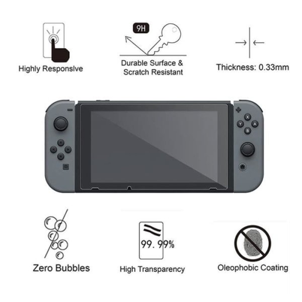 Skærmbeskytter til Nintendo Switch i hærdet glas - Premium Ultra-resistent hærdet glas - til Nintendo Switch (2017-model)