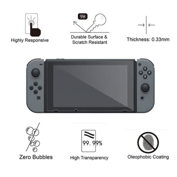 Skärmskydd för Nintendo Switch härdat glas - Premium Ultra Resistant härdat glas - för Nintendo Switch (2017 modell)