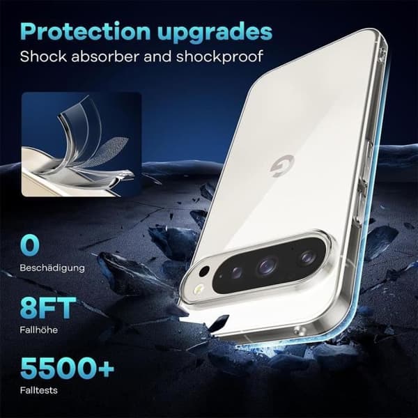 Skydd - E.F.CONNECTION - Pixel 9 Pro XL - Transparent skydd - Halkfri - Mjuk Transparent