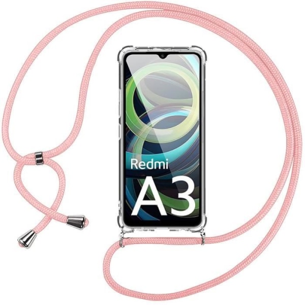 Coque - Xiaomi - Redmi A3 - Ultra Tynd Silikone - Stødbeskyttelse - Lyserød Rem Rosa
