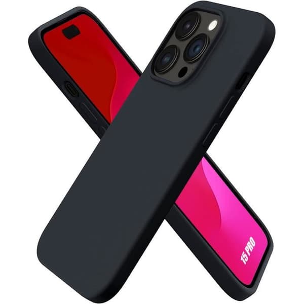 Fodral - E.F.CONNECTION - för iPhone 15 Pro - Slim - Stötsäker skydd - Silikon TPU Svart