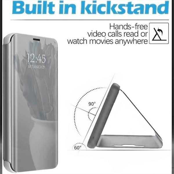 Skyddsskal - E.F.CONNECTION - för iPhone 12 Mini - Silver - Spegeleffekt - Hård Silver
