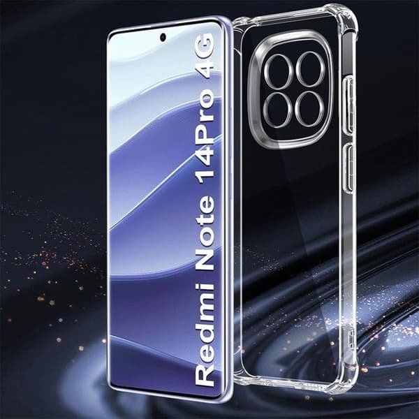 Skyddsskal - E.F.CONNECTION - För Xiaomi Redmi Note 14 Pro 4G - Silikon - Stötskydd - Transparent Transparent