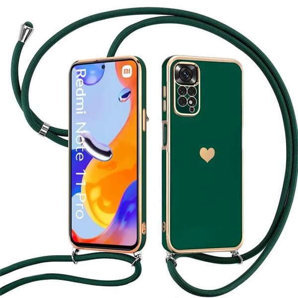 Coque - Xiaomi - Redmi Note 11 Pro - Antichock - Mönster Hjärta - Grön Natt Rem Midnattsgrönt