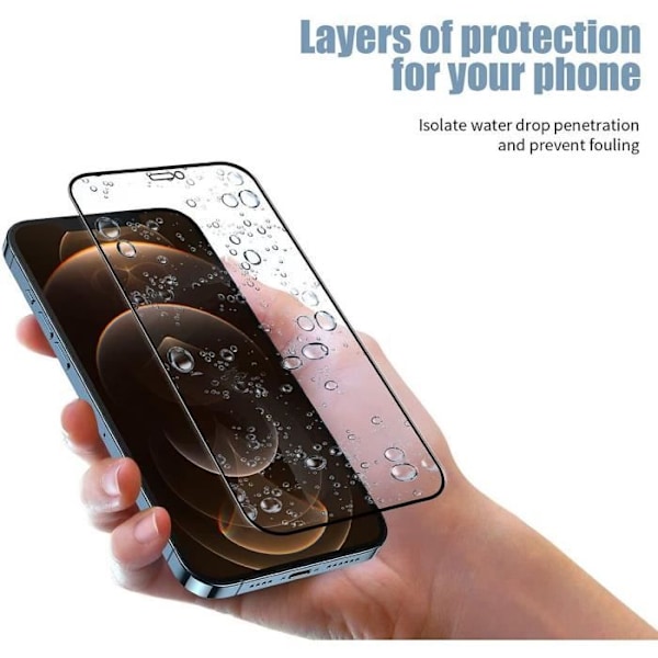 Skydd av hel härdat glas E.F.Connection för iPhone 13 Pro Max - Pack med 3 Transparent med svart kant