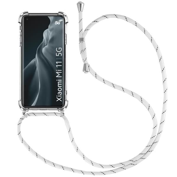 Telefonfodral - E.F.Connection - Mi 11 - Stötsäker - Mjuk - Snodd inkluderad Transparent-Vit