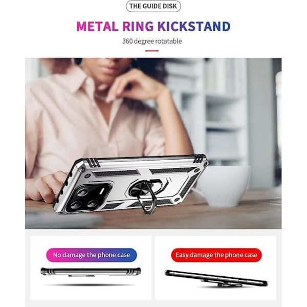 Fodral till Xiaomi 14 Pro - Förstärkt skydd Stötsäkert Anti-Scratch Silver